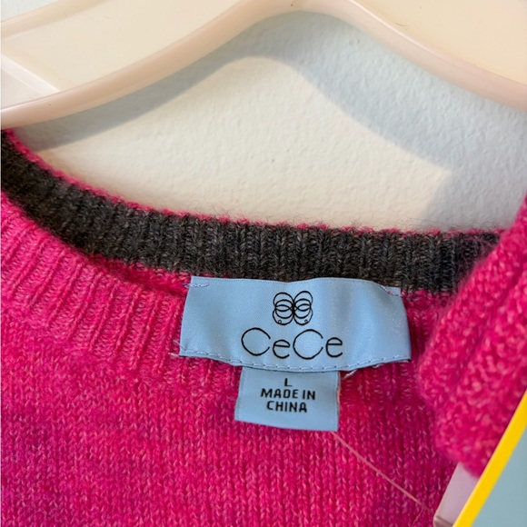 CeCe Pink and Gray SKI Sweater - Picture 2 of 5